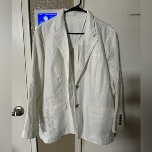 Lands' End Classic White Blazer Sz 1X